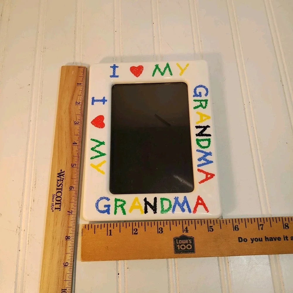 I Love My Grandma Picture Frame White‎ Colorful Hand Painted Style 5x7